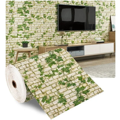 3D Brick Pattern Peel & Stick Foam Wallpaper – 70cm x 1m
