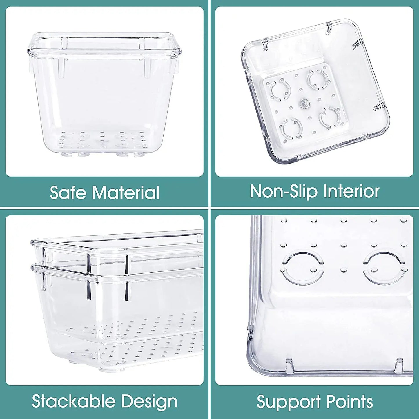 25-piece Visual Drawer Storage Box Set Transparent Compartment Multi-functional Desktop Built-in Stationery Sundries Storage Box