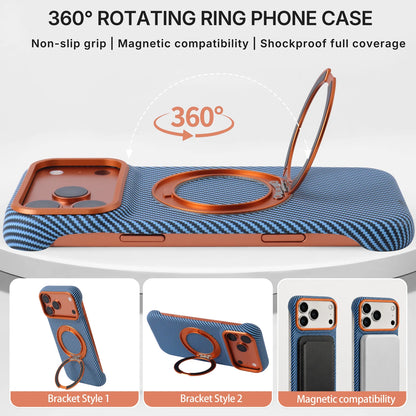 Fashion Premium PU Leather Phone Case With 360° Rotatable Ring Kickstand Compatible With iPhone 14 15 16 17 Pro Max