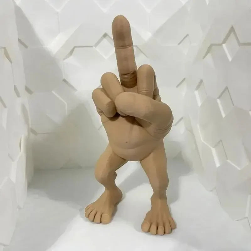 Middle Finger Figure With Legs Office Desk Resin Ornaments Creative Funny Middle Finger Desktop Decoration