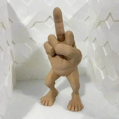 Middle Finger Figure With Legs Office Desk Resin Ornaments Creative Funny Middle Finger Desktop Decoration