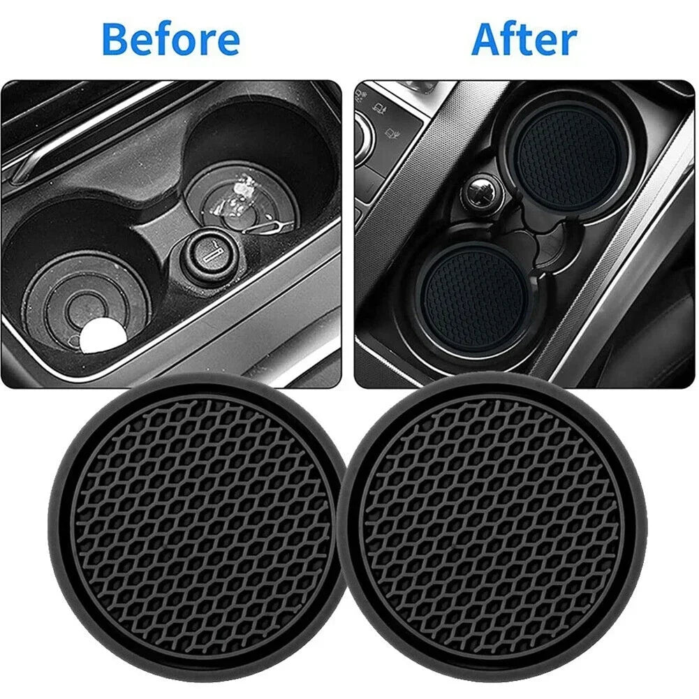 New Car Cup Holder Anti-Slip Silicone Insert Coaster Mat Universal Car Accessories Black Fit For Most Cars