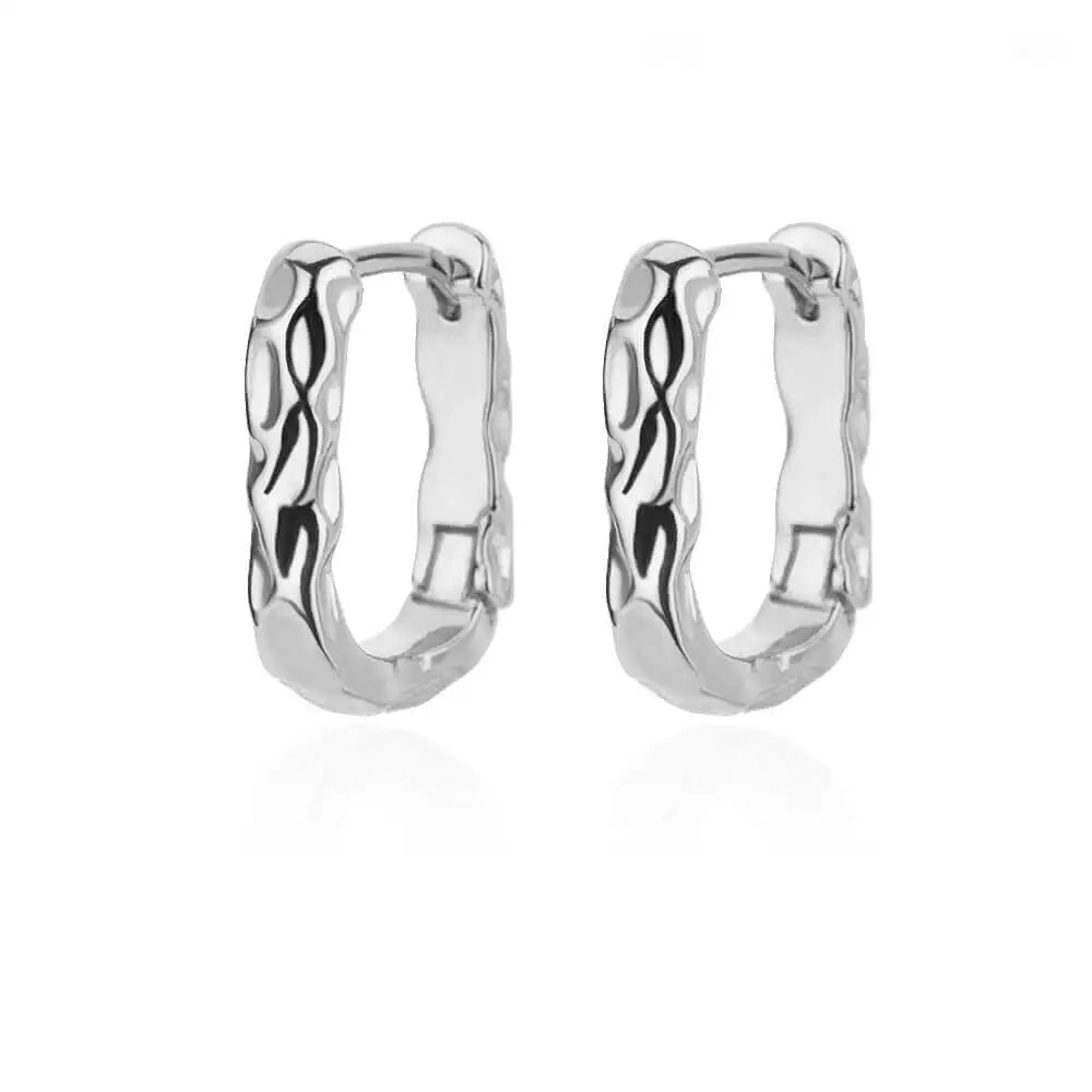 Heart Stainless Steel Earrings for Women – Gold Color Hoop Earring with Zircon, Waterproof & Trendy