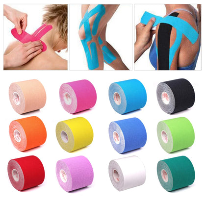 2.5cm/5cm Kinesiology Tape Athletic Bands 5m Sport Recovery Strapping Gym Waterproof Tennis Muscle Pain Relief Knee Bandage
