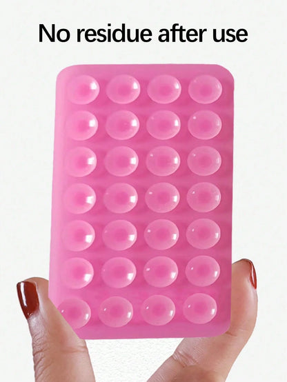 Double-Sided Silicone Suction Cup Phone Holder 28 Pads Universal Stand for Tablet & Charger
