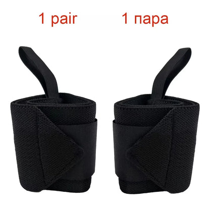 1Pair Adjustable Elastic Wrist Straps for Men And Women Powerlifting Weightlifting Bandages