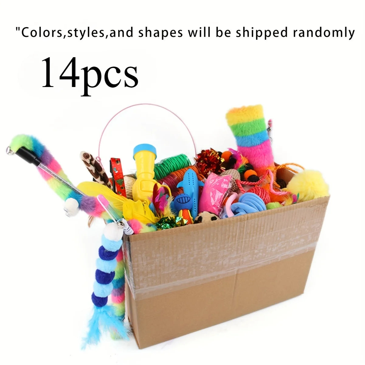 Cat Toys Mixed Pack – Plastic & Plush Variety Set