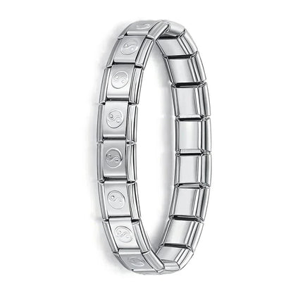 Hapiship Italian Elastic Charm Bracelet – 9mm Stainless Steel Fashion Bangle for Women & Men