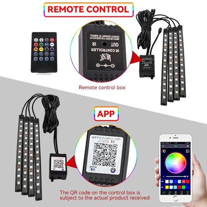 RGB Car Interior Ambient LED Light with Music Sync and App Control