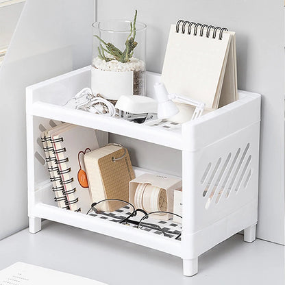2-Tier PP Desktop Storage Rack – Desk Organizer