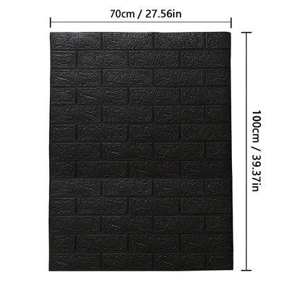 70cm*1m  3D Brick Pattern Wall Panels Wallpaper DIY Waterproof for Living Room Bedroom Kitchen Background Wall Decoration