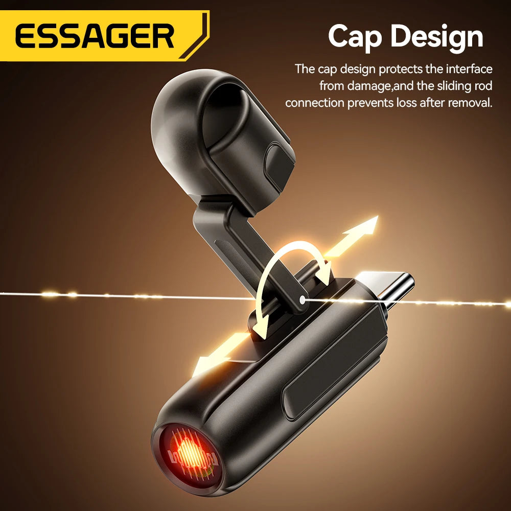 Essager 2-in-1 Type-C Portable Mini Cigarette Lighter with Air Blowing Function Outdoor Safety USB-C Adapter