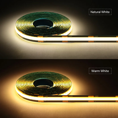 Touch Dimmable Black PCB LED Strip Light COB Tape For Walnut Acoustic Wooden Slat Grille TV Background Wall Panel&Cabinet Decor