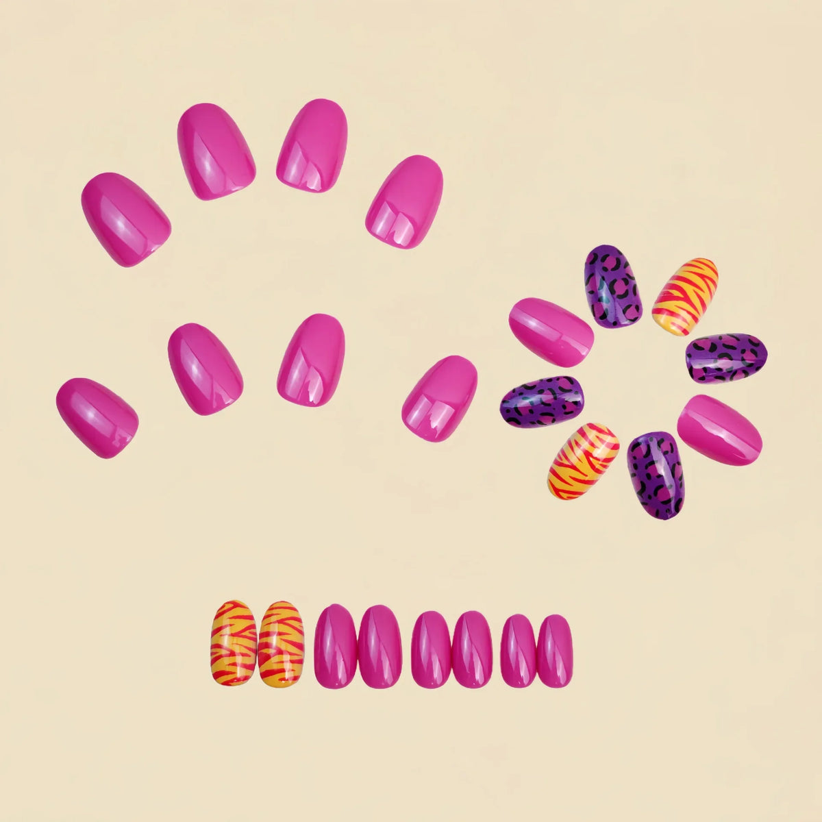 Short Long Press On Nails Leopard Black Purple Blue Glossy Glitter French Tips Self Adhesive Reusable False Nails For Women Girls Daily Manicure