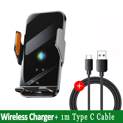 Car Wireless Charger Magnetic Auto Car Mount Phone Holder For iPhone 14 13 12 Samsung Infrared Induction  Fast Charging
