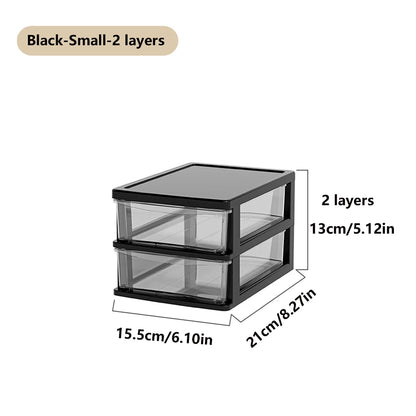 Clear Desktop Storage Box with Drawer Heightened Table Organizer Plastic Office storage cabinet  for Stationery cosmetics