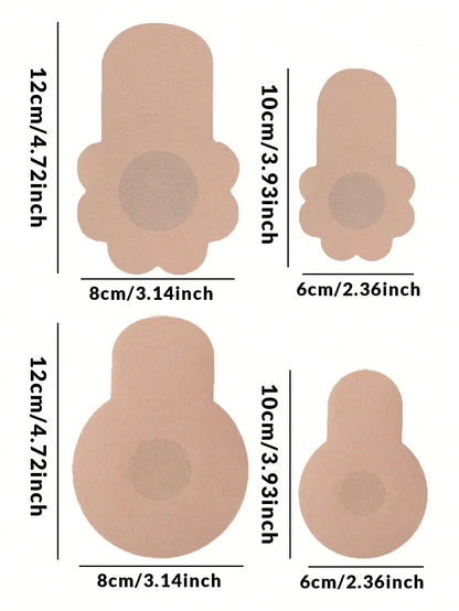 10Pcs Women Push Up Bras Sticky Self Adhesive Strapless Invisible Bra Reusable Sticky Breast Lift Tape Nipple Stickers Cover