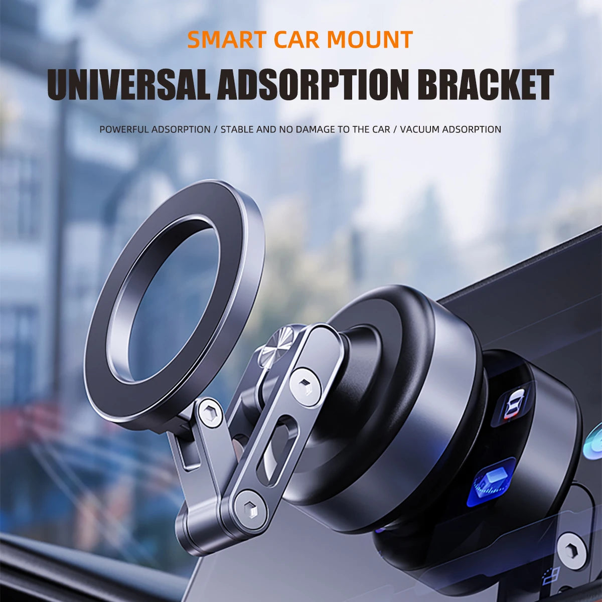 Vacuum Magnetic Suction Cup Car Mobile Phone Mount Universal Folding Phone Stand Universal Auto Phone Stand for 4-7 Inches