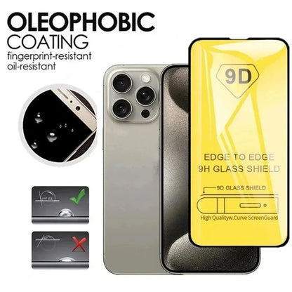 1-5PCS 9D Tempered Glass For iPhone 16 Pro Max 13 11 17 Air 15 14 12 Mini XR X Xs Max 7 8 Plus SE 6s 17promax Screen Protector
