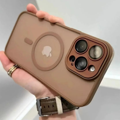 Matte Translucent Lens Protection MagSafe iPhone Case – Full Coverage for iPhone 11–16 Series