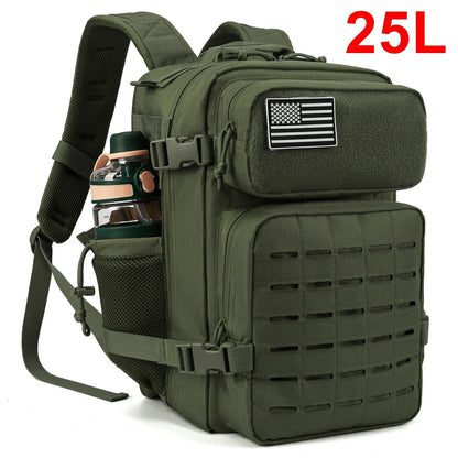 25L/45L Men's and Women's Tactical Backpacks , Outdoor Activities, Small School Backpacks with Water Bottle Holder