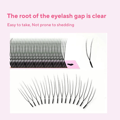DIYDAY U-shaped YY Eyelash Extension Premium PBT Double Layer U-Shaped YY Lashes Ultra Soft Featherlight False Mink UY Eyelashes