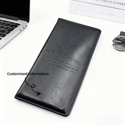 Personalized customized Car Registration and Insurance Card Holder,  Essentials Vehicle Wallet Case for Driver License, ID Card