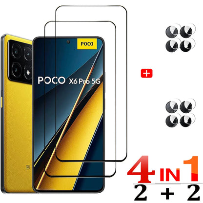 mica Poco F8 Ultra F7 X7 X6 F6 Pro 5G Screen Protector Glass Little X6 X5 F5 Pro Pelicula de Vidro Temperado For Xiaomi Poco F7 Ultra Tempered Glass Poco X7 ProPoco X7 Pro Cristal PocoX6 Phone Front Glass