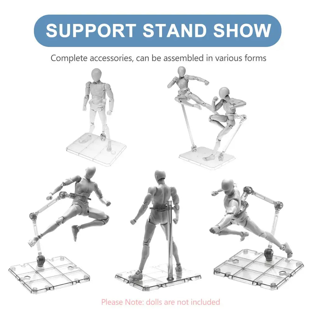 Clear Action Figure Stand,Assembly Action Figure Display Holder Base Doll Model Support Stand for HG RG SD SHF Gundam 1/144 Toy