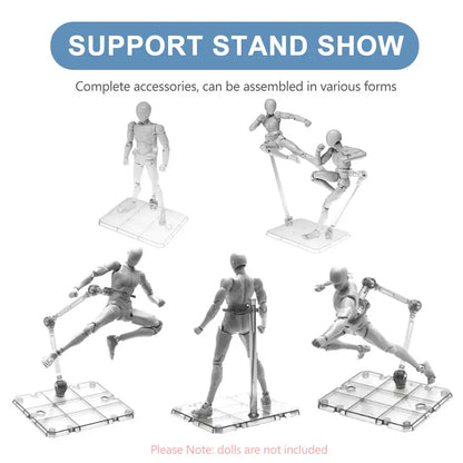 Clear Action Figure Stand,Assembly Action Figure Display Holder Base Doll Model Support Stand for HG RG SD SHF Gundam 1/144 Toy