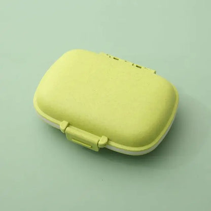 8 Grids Organizer Container For Tablets Travel Pill Box With Seal Ring Small Box For Tablets Wheat Straw Container For Medicines