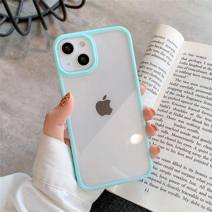 Candy Color Transparent Acrylic iPhone Case – TPU Full Coverage Cover for iPhone 7–15 Series