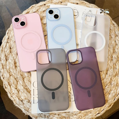 Matte Translucent Magnetic Case For iPhone 17 16 15 14 Plus 13 12 Pro Max For Magsafe Wireless Charge Hard PC Ultra Thin Cover