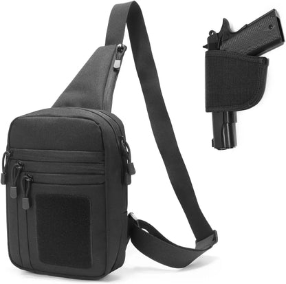 Outdoor Hunting Tactical Shoulder Bag Concealed Carry Pistol Holster Multifunction Waterproof Crossbody Chest Pack Gun Sling Bag