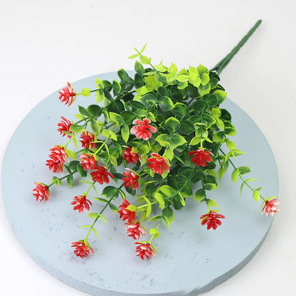 1/3 Bundle Artificial Flowers Outdoor Shrubs Plants UV Resistant Fake Flower Greenery for Office Kitchen Wedding Hotel Decor