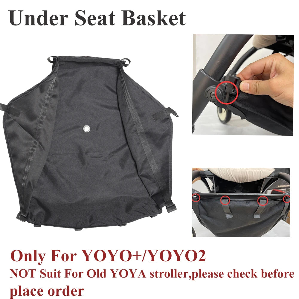 1:1 Material Stroller Accessories Shopping Basket For Yoyo+ Yoyo2 Under-seat Storage Bag Large Size Diaper Bag Basket