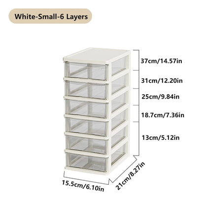 Clear Desktop Storage Box with Drawer Heightened Table Organizer Plastic Office storage cabinet  for Stationery cosmetics
