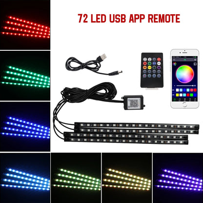 RGB Car Interior Ambient LED Light with Music Sync and App Control