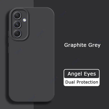 Luxury Angel Eyes Phone Case for Samsung Galaxy A54 5G Square Liquid Silicone Back Cover SamsungA54 360 Shockproof Fashion Coque