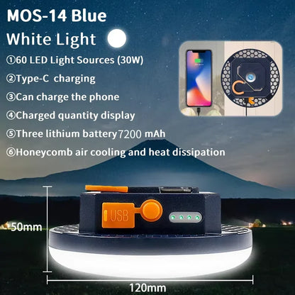 MOSLIGHTING 7200Mah LED Tent Light Rechargeable Lantern Portable Outdoor Camping Lamp Multifunctional Endurance High-Power Light