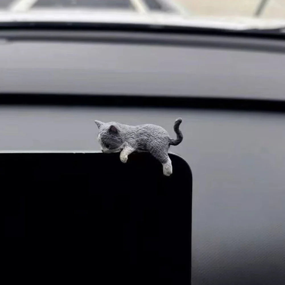 Sleeping Cat Car Ornament – PVC Dashboard & Console Decor