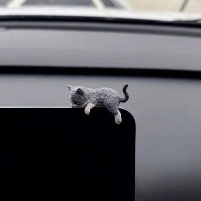 Sleeping Cat Car Ornament – PVC Dashboard & Console Decor