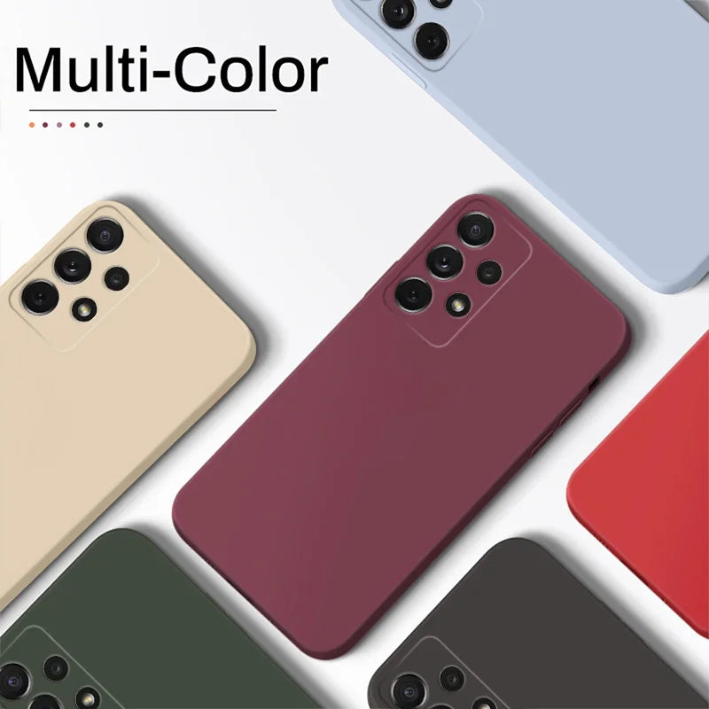Case For Samsung Galaxy S26 S24 S23 S22 S25 Ultra S24 FE A57 A56 A55 A16 A17 5G S25 Edge Shockproof Liquid Silicone Phone Cover