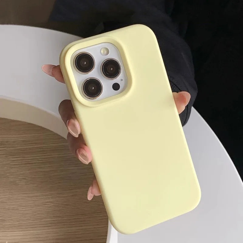 Silicone Solid Color iPhone Case – Dopamine Style