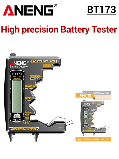 Universal Battery Tester ANENG BT173 Battery Detector Test C D AA AAA N 9V Cell Button Meter Visual Display Testing Tester Tools