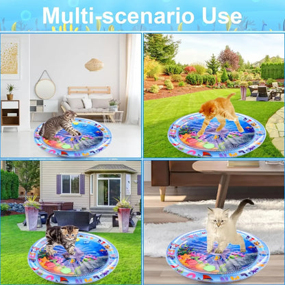 Inflatable Pet Water Play Mat – Ocean Theme Sensory Toy