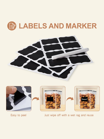 48pcs, Kitchen Gadgets, Sealed Pasta Boxes with LIDS, Labels and Markings - Versatile Containers for Pasta, Dry Food