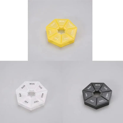 1/2/3Pcs A Week 7 Corners Pill Box Round 7 Boxes For One Week Small Pill Box Mini 7 Days Portable Points Medicine Jewelry Box