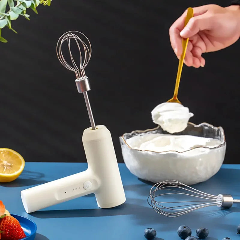 Portable 3-Speed Wireless Electric Hand Mixer, Egg Beater for Baking Dough, Cake, Cream Blender Kitchen Tool