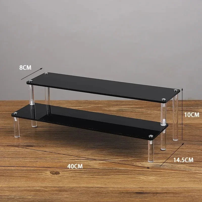 1-5 Tier Iridescent Acrylic Display Risers Stand Shelf for Figures Collectibles Cupcakes Perfumes Jewel Decorating & Organizing